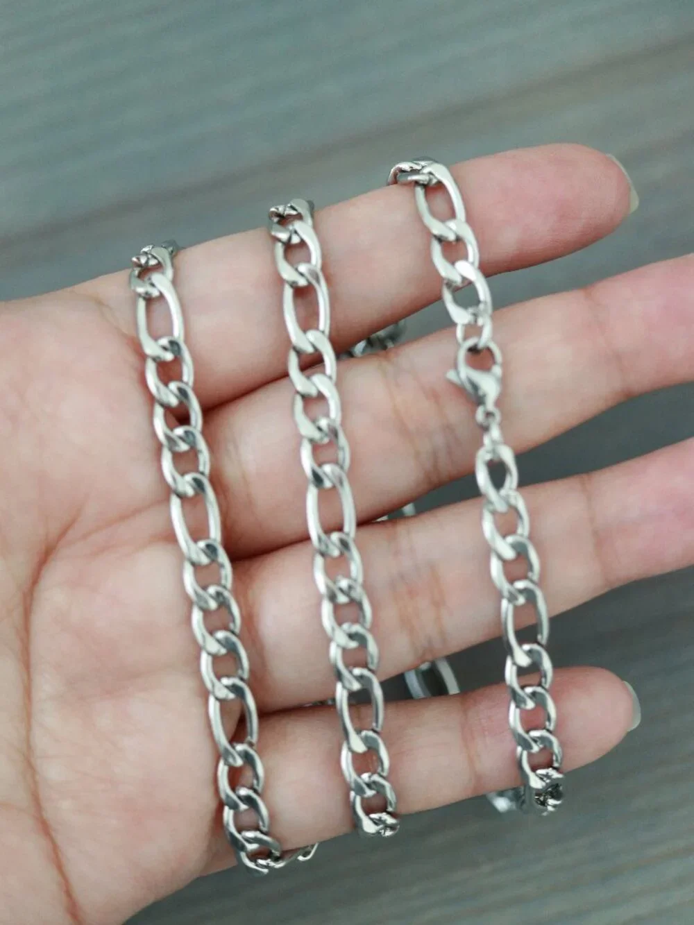 6mm Figaro Chain Necklace Silver Stainless Steel